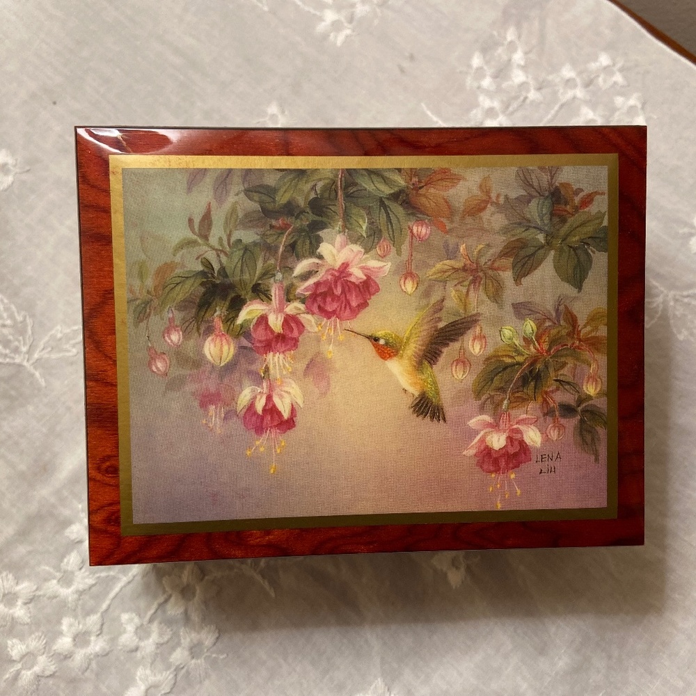 Collectible Lacquered Wood Music Jewelry Box; Waltz of the Flowers; Unused; NIB